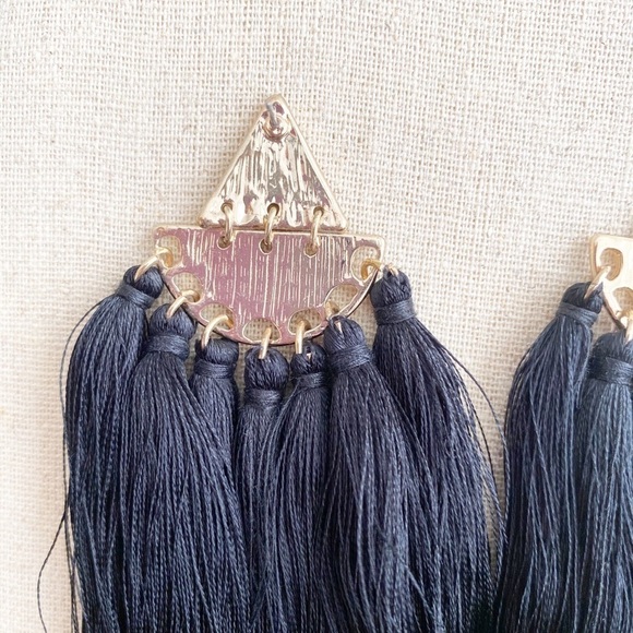 gorgeous black and gold tassel earrings - Picture 4 of 4